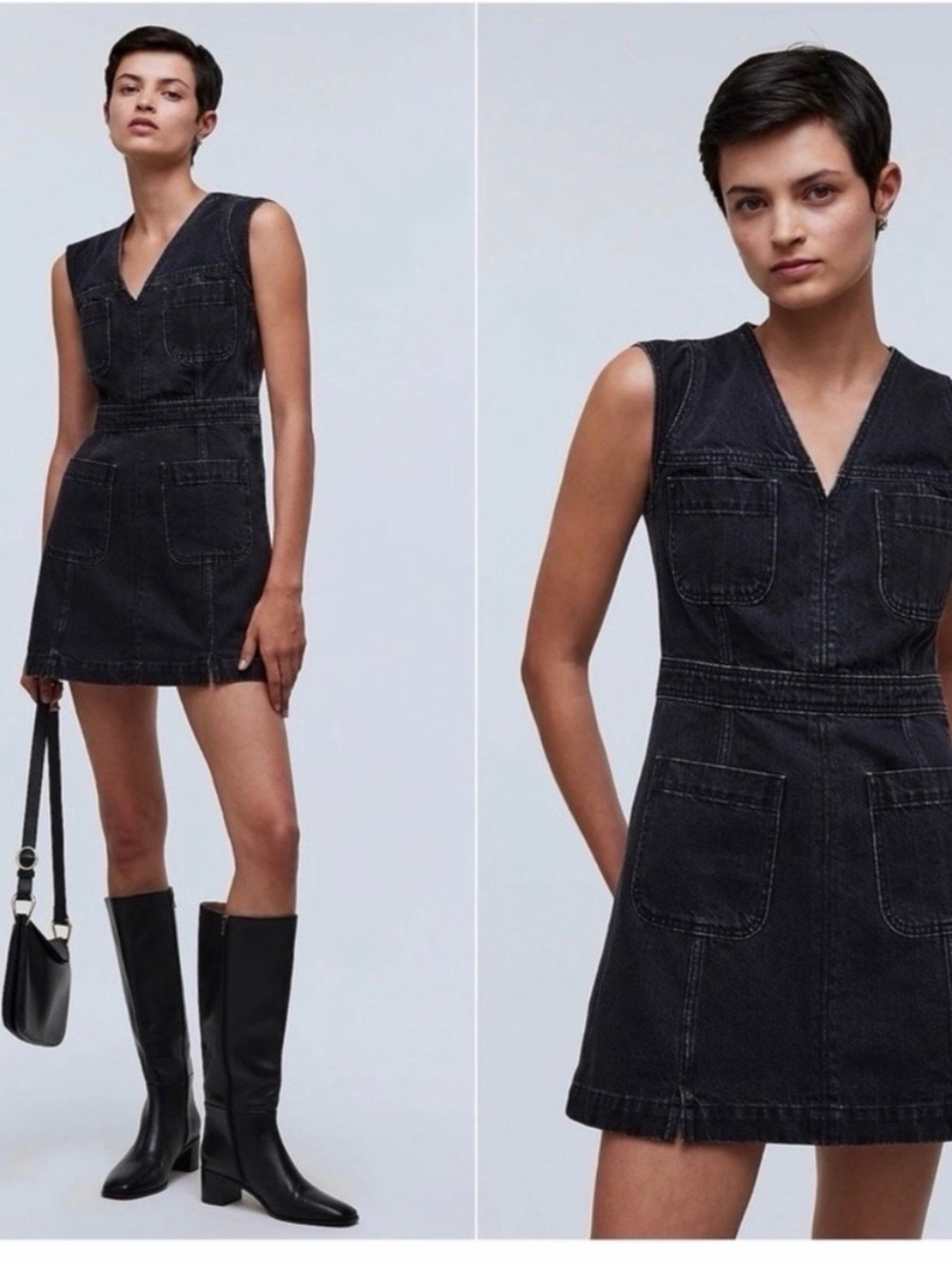 Madewell Black Denim Mini Dress